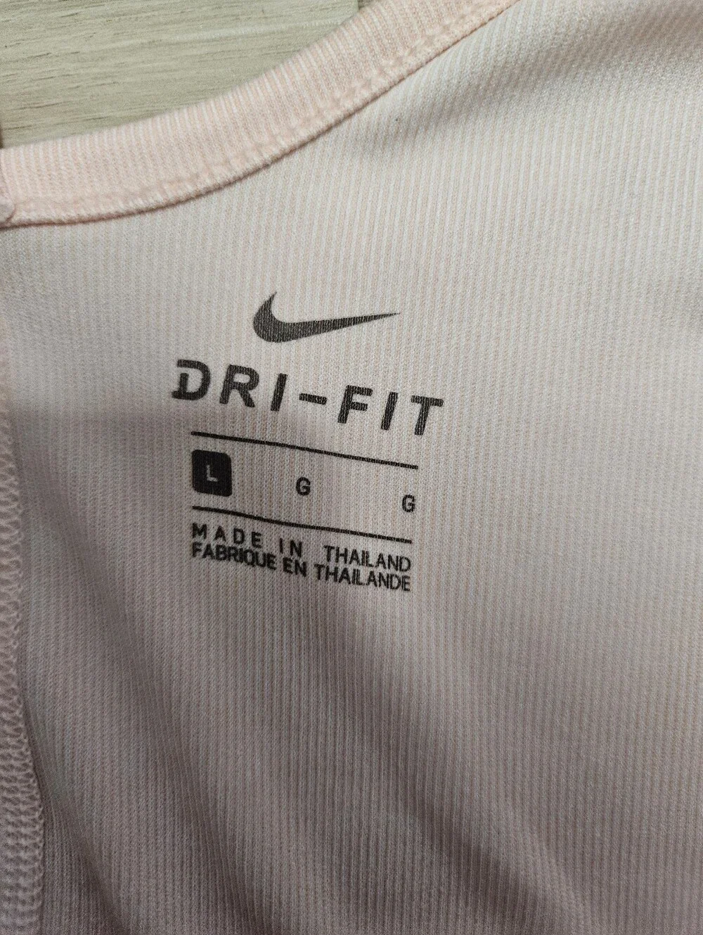 Nike Dri-FIT Light Pink Ribbed Criss Cross Back Athletic Tank Top Size Large